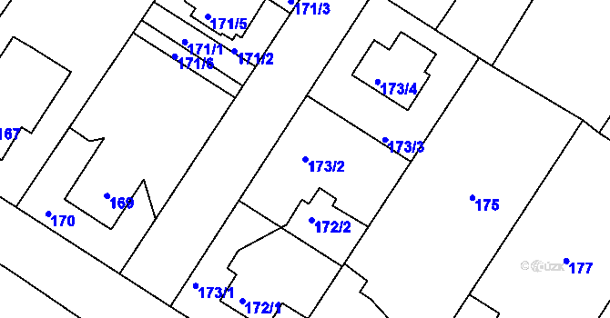 Parcela st. 173/2 v KÚ Cholupice, Katastrální mapa