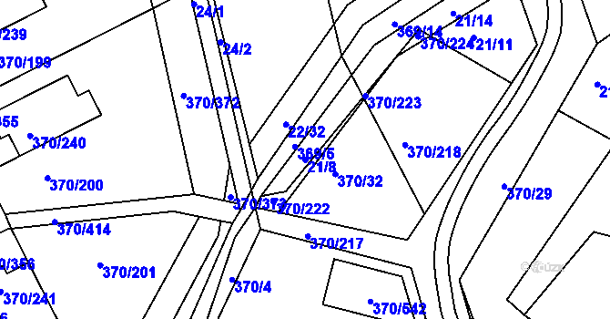 Parcela st. 21/8 v KÚ Cholupice, Katastrální mapa