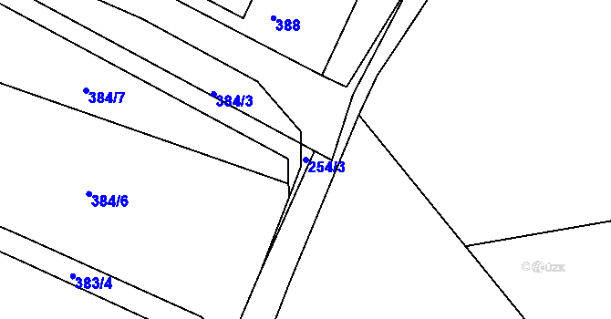 Parcela st. 254/3 v KÚ Cholupice, Katastrální mapa