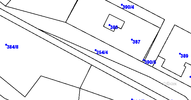 Parcela st. 254/4 v KÚ Cholupice, Katastrální mapa