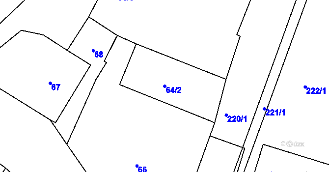 Parcela st. 64/2 v KÚ Cholupice, Katastrální mapa