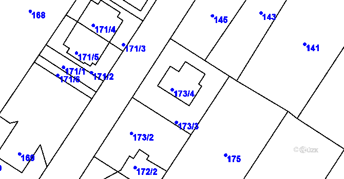 Parcela st. 173/4 v KÚ Cholupice, Katastrální mapa