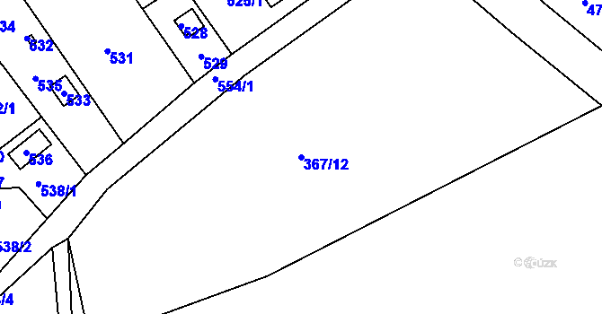 Parcela st. 367/12 v KÚ Cholupice, Katastrální mapa