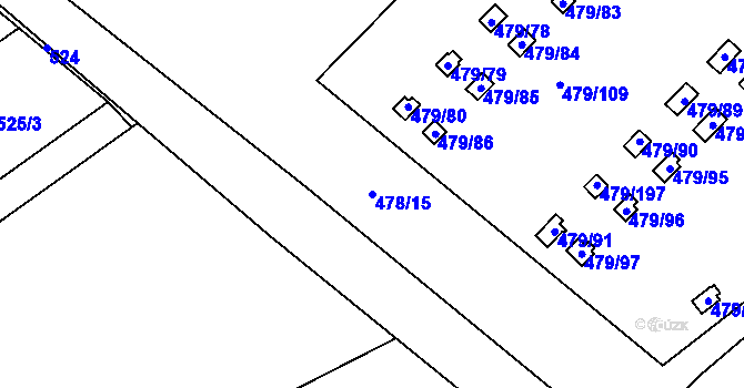 Parcela st. 478/15 v KÚ Cholupice, Katastrální mapa