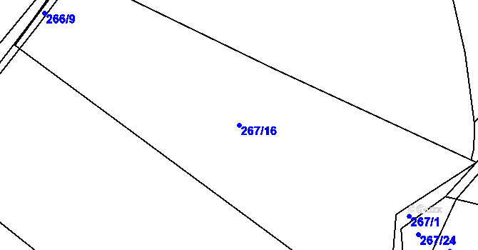 Parcela st. 267/16 v KÚ Cholupice, Katastrální mapa