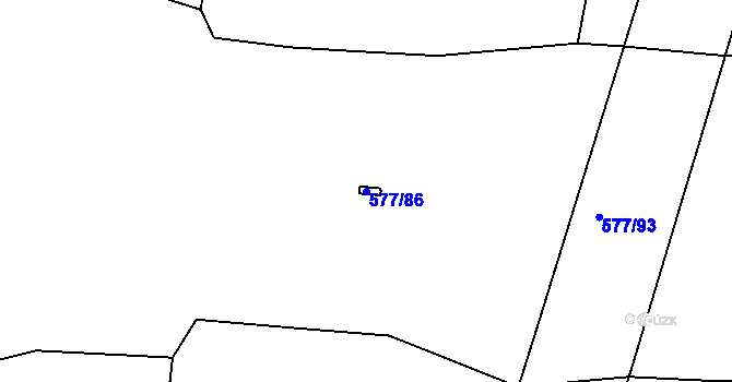Parcela st. 577/86 v KÚ Cholupice, Katastrální mapa