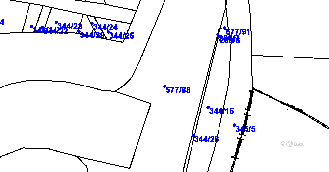 Parcela st. 577/88 v KÚ Cholupice, Katastrální mapa