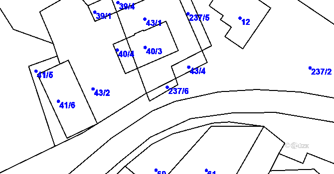 Parcela st. 237/6 v KÚ Cholupice, Katastrální mapa