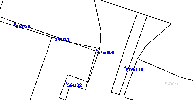 Parcela st. 576/108 v KÚ Cholupice, Katastrální mapa