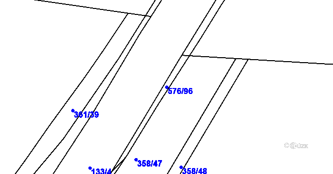 Parcela st. 576/96 v KÚ Cholupice, Katastrální mapa