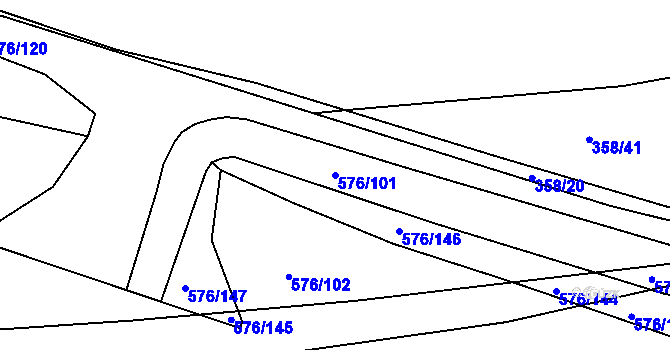 Parcela st. 576/101 v KÚ Cholupice, Katastrální mapa