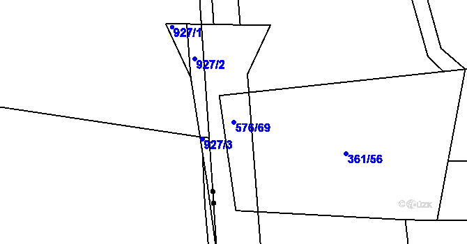 Parcela st. 576/69 v KÚ Cholupice, Katastrální mapa