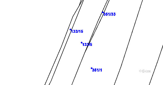 Parcela st. 133/5 v KÚ Cholupice, Katastrální mapa