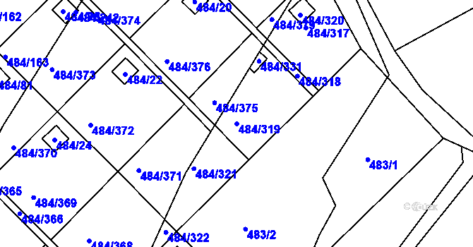 Parcela st. 484/319 v KÚ Cholupice, Katastrální mapa