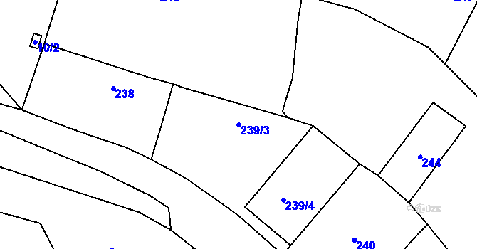 Parcela st. 239/3 v KÚ Cholupice, Katastrální mapa