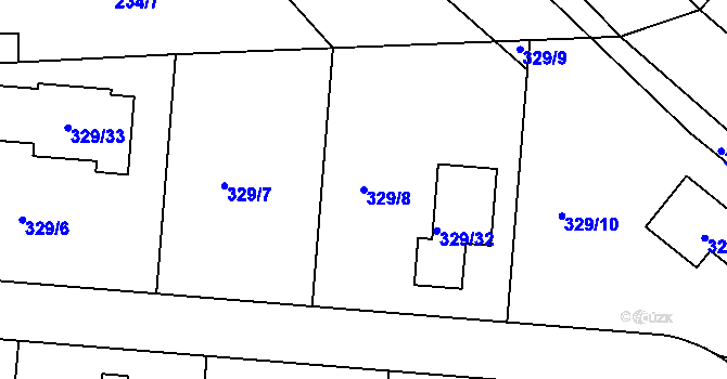 Parcela st. 329/8 v KÚ Cholupice, Katastrální mapa