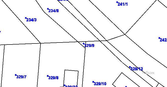 Parcela st. 329/9 v KÚ Cholupice, Katastrální mapa