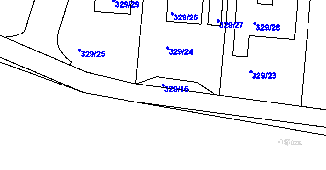 Parcela st. 329/16 v KÚ Cholupice, Katastrální mapa