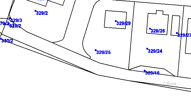 Parcela st. 329/25 v KÚ Cholupice, Katastrální mapa