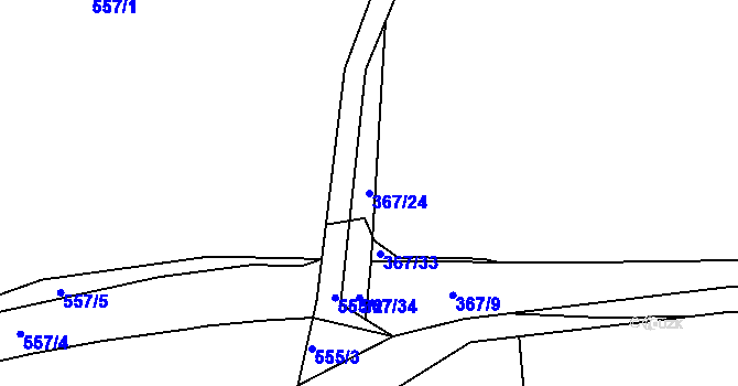 Parcela st. 367/24 v KÚ Cholupice, Katastrální mapa