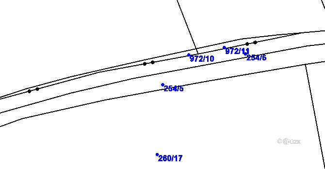 Parcela st. 254/5 v KÚ Cholupice, Katastrální mapa