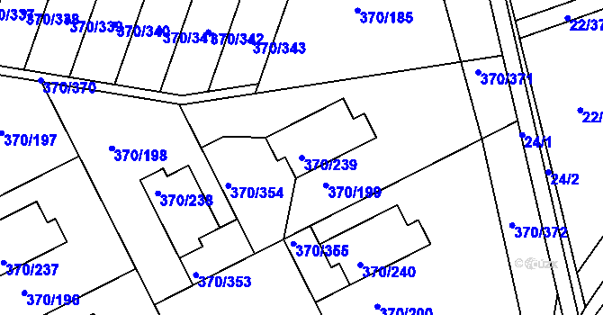 Parcela st. 370/239 v KÚ Cholupice, Katastrální mapa