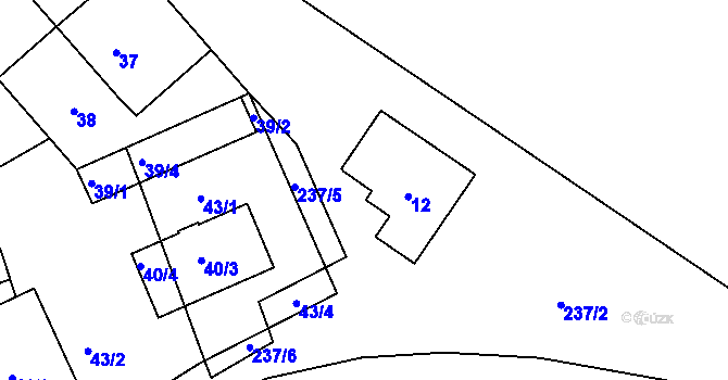 Parcela st. 237/14 v KÚ Cholupice, Katastrální mapa
