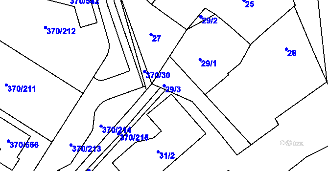 Parcela st. 29/3 v KÚ Cholupice, Katastrální mapa