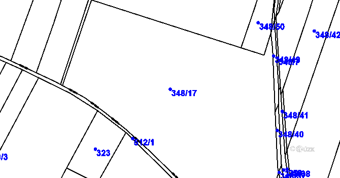 Parcela st. 348/17 v KÚ Cholupice, Katastrální mapa