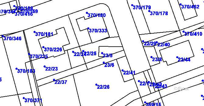 Parcela st. 23/5 v KÚ Cholupice, Katastrální mapa