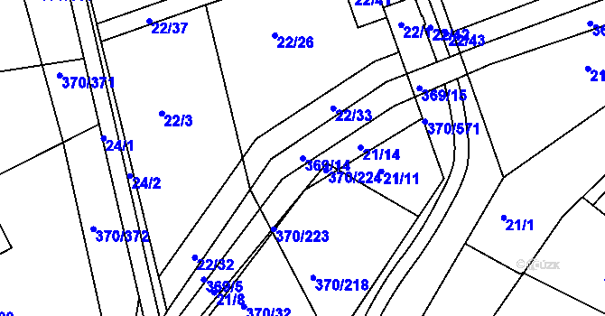 Parcela st. 369/14 v KÚ Cholupice, Katastrální mapa