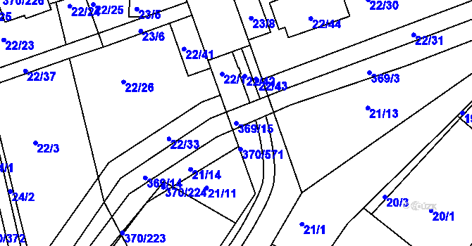 Parcela st. 369/15 v KÚ Cholupice, Katastrální mapa