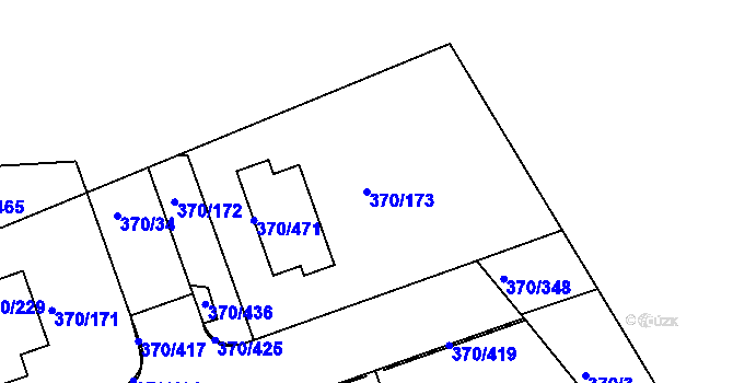 Parcela st. 370/173 v KÚ Cholupice, Katastrální mapa