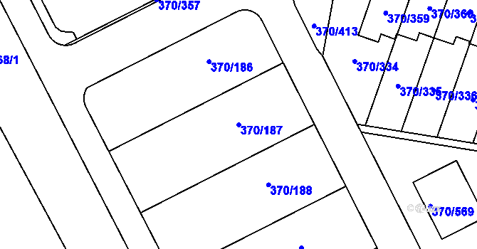 Parcela st. 370/187 v KÚ Cholupice, Katastrální mapa