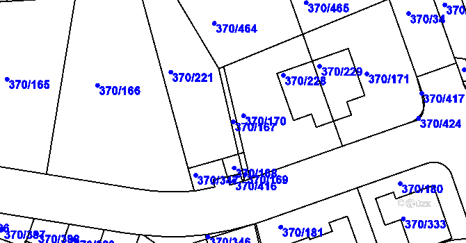 Parcela st. 370/167 v KÚ Cholupice, Katastrální mapa