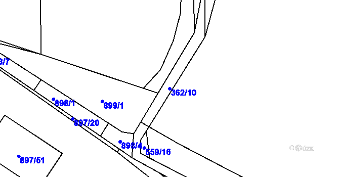 Parcela st. 362/10 v KÚ Cholupice, Katastrální mapa