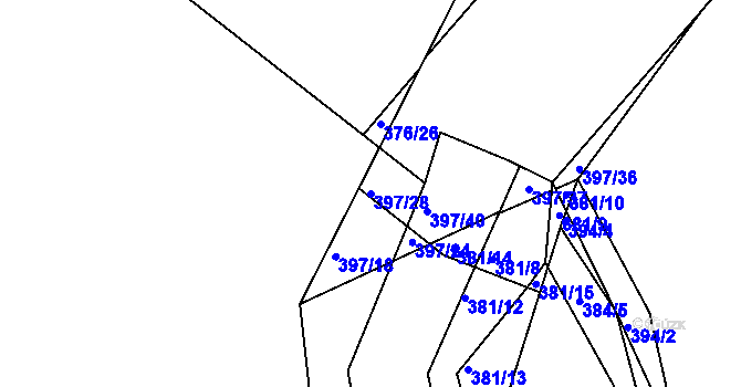 Parcela st. 397/28 v KÚ Cholupice, Katastrální mapa