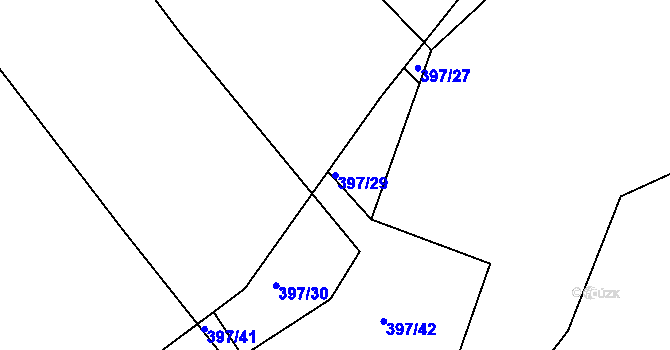 Parcela st. 397/29 v KÚ Cholupice, Katastrální mapa
