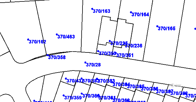Parcela st. 370/350 v KÚ Cholupice, Katastrální mapa