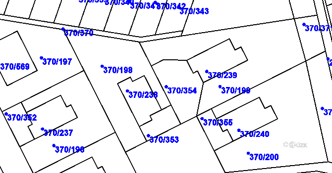 Parcela st. 370/354 v KÚ Cholupice, Katastrální mapa
