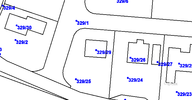 Parcela st. 329/29 v KÚ Cholupice, Katastrální mapa
