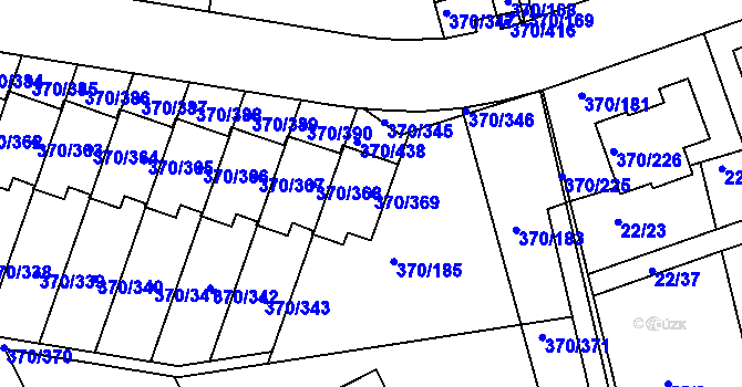 Parcela st. 370/369 v KÚ Cholupice, Katastrální mapa