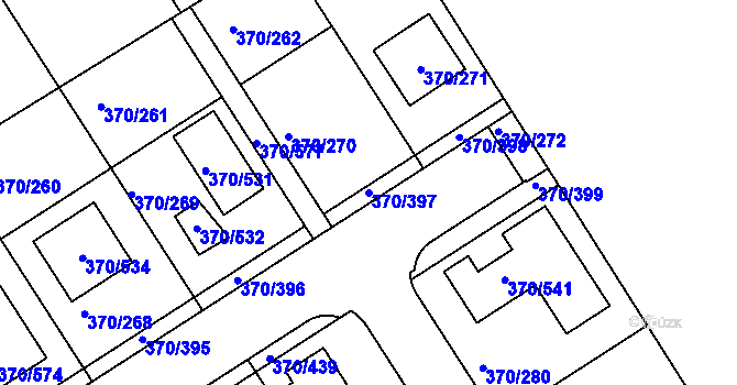 Parcela st. 370/397 v KÚ Cholupice, Katastrální mapa