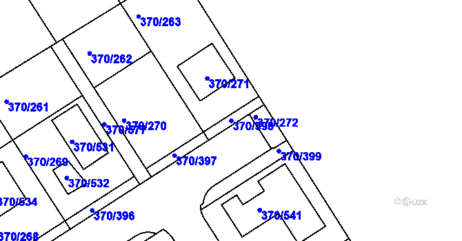 Parcela st. 370/398 v KÚ Cholupice, Katastrální mapa