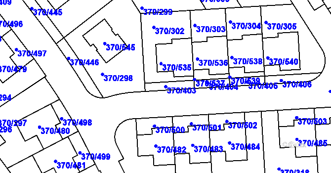 Parcela st. 370/403 v KÚ Cholupice, Katastrální mapa