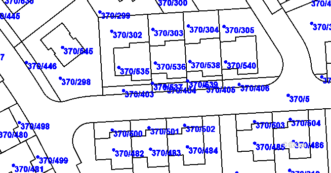 Parcela st. 370/404 v KÚ Cholupice, Katastrální mapa