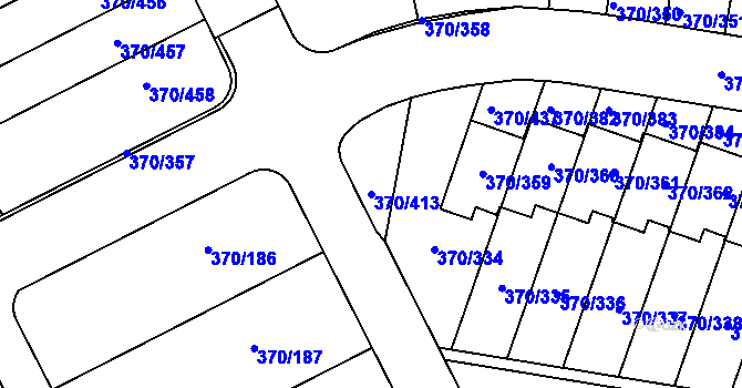 Parcela st. 370/413 v KÚ Cholupice, Katastrální mapa