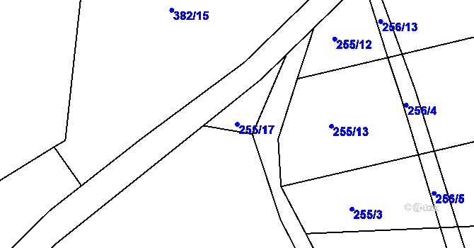 Parcela st. 255/17 v KÚ Cholupice, Katastrální mapa
