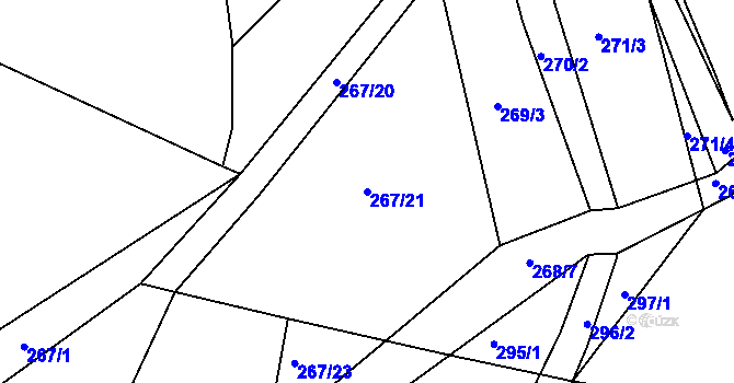 Parcela st. 267/21 v KÚ Cholupice, Katastrální mapa