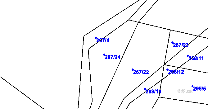 Parcela st. 267/24 v KÚ Cholupice, Katastrální mapa